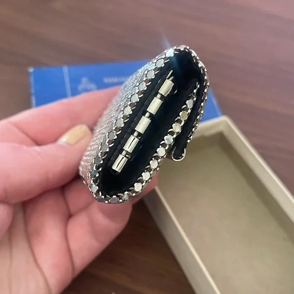 NIB Vintage Whiting & Davis Silver Metal Mesh Key Holder - Picture 10 of 12